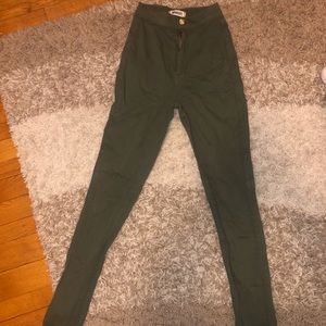 Super High Rise Army Green Jeans